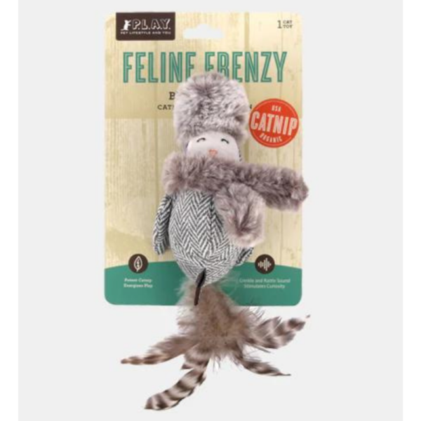 oiseau en peluche pour chat